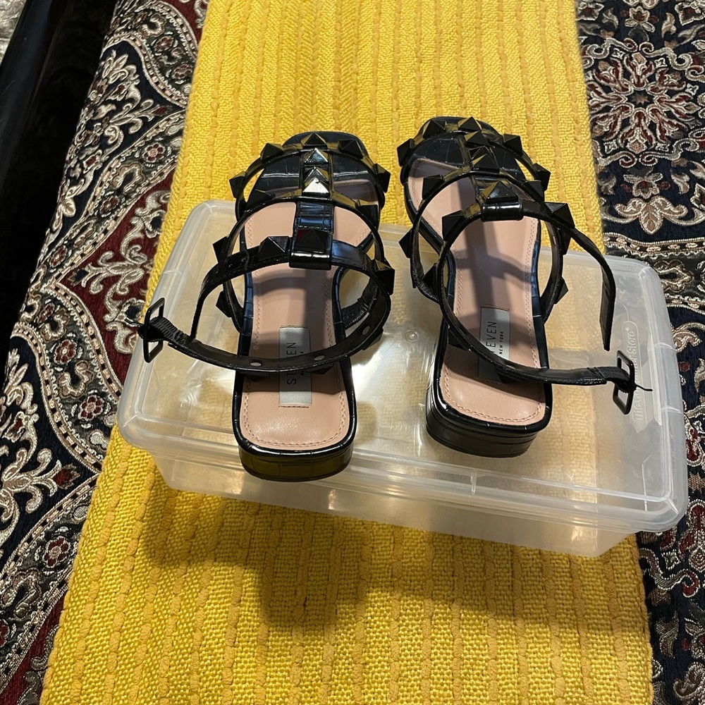 Steven Black Studded Sandals..